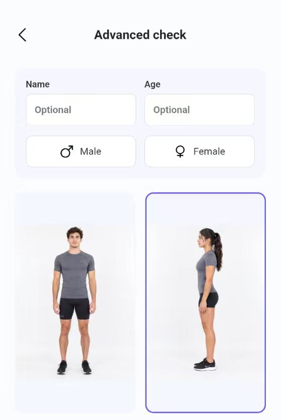 PoseAlign Advanced check with optional name and age and two selected photos